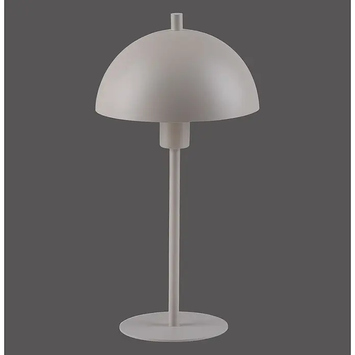 Just Light Tischleuchte - 15 W, L x B x H: 18 x 18 x 35,5 cm, Sandbrise, E14 - Hellgraue Metalltischlampe mit gewölbtem Schirm und rundem Sockel.