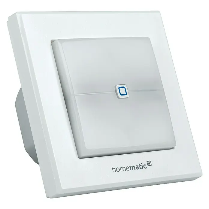 Homematic IP Funkschalter HmIP-BSL - 52 x 86 x 86 mm, Grau, 230 V - Homematic IP Wandsender: Ein innovativer, intelligenter Schalter zur Steuerung Ihres Smart Homes, einfach zu installieren und zu bedienen.