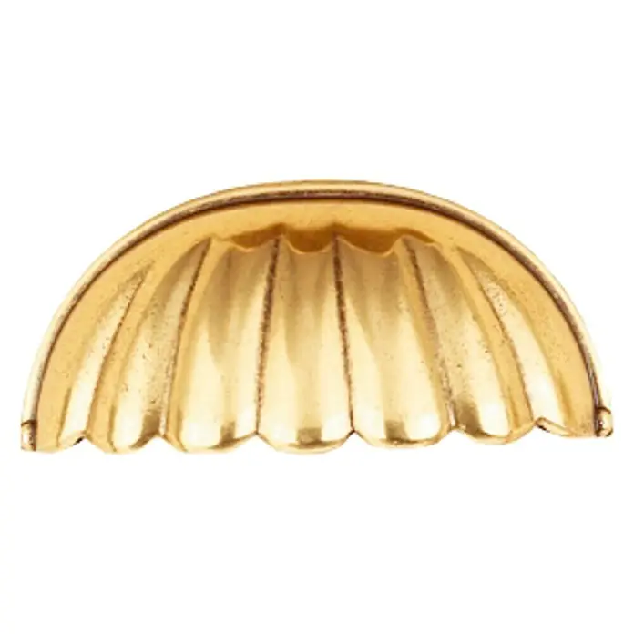Nesu Tirador para muebles 71418 - L x An x Al: 7,8 x 3 x 2,2 cm, Acero - Tirador de concha dorada para cajones y armarios. Este elegante tirador añade un toque de encanto vintage a cualquier mueble.