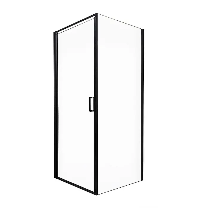 Home Deluxe Komplettdusche LIVIA - (L x B x H): 100 x 100 x 195 cm - 100 x 100 x 195 cm, Matt Schwarz - Schwarze Duschkabine mit Klarglas und Türgriff.