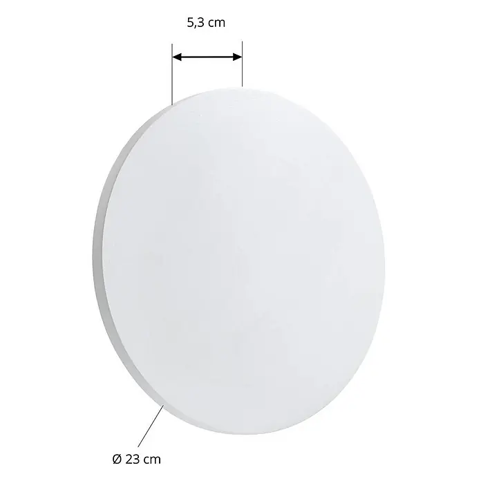 Lindby Außenwandleuchte Selinel - weiß / opal, weiß / opal, IP65 - Weißes rundes LED-Panel, 23 cm Durchmesser und 5,3 cm Tiefe.