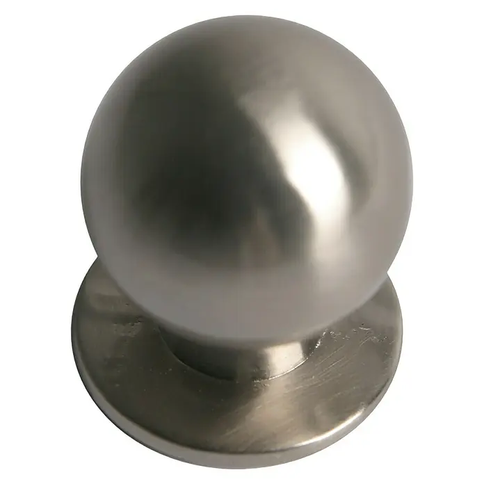 Nesu Pomo para muebles 24516 - Ø x Al: 23 x 27 mm, Acero, Níquel - Un elegante tirador redondo de níquel cepillado, ideal para el diseño moderno del hogar.