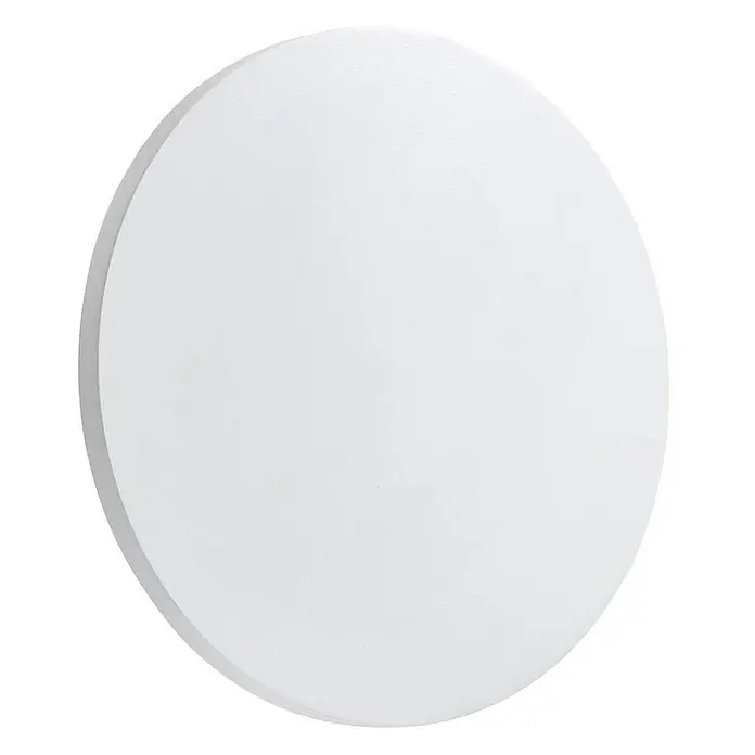 Lindby Außenwandleuchte Selinel - weiß / opal, weiß / opal, IP65 - Matte weiße runde Platte mit sichtbarer Dicke.