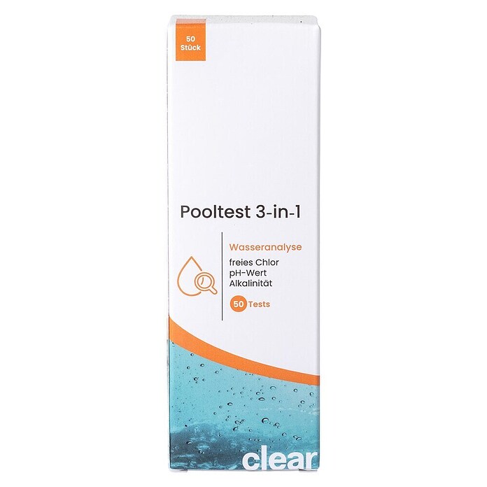 Chlor- & pH-Teststrips Clear Pooltest 3-in-1 (Geeignet für: Pools, 50 Stk.) | BAUHAUS