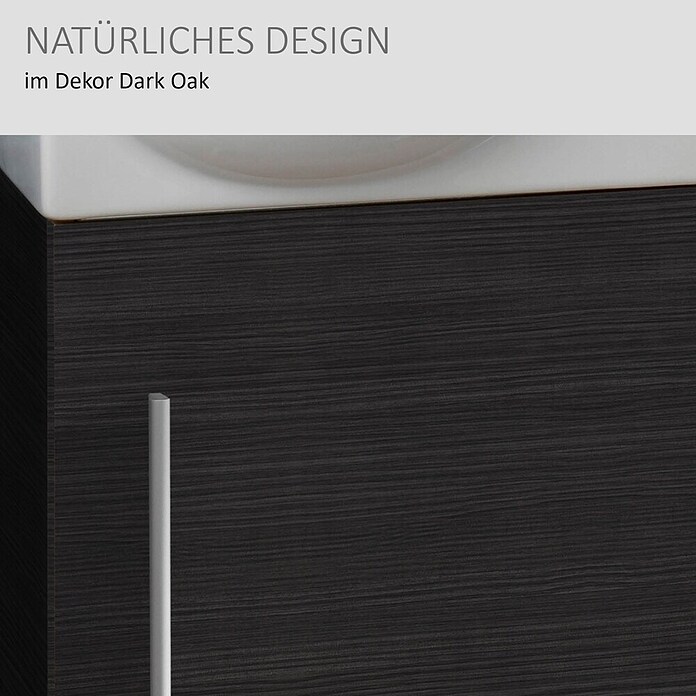 Camargue Stella K welcome Waschtischunterschrank (24 x 44 x 60 cm, Darkoak, Matt)