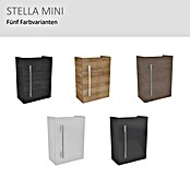 Camargue Stella Mini Waschtischunterschrank (22,5 x 44 x 60 cm, Ohne Beleuchtung, Eiche Maron, Matt)