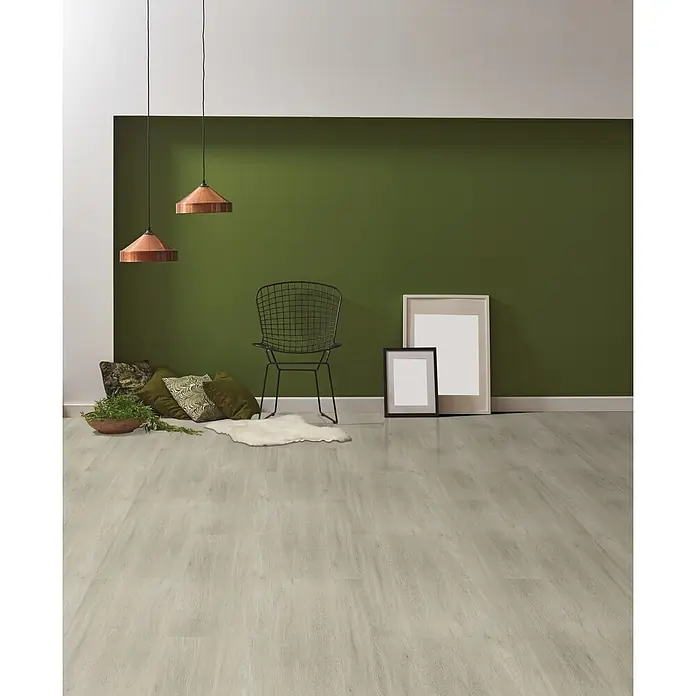 D-c-fix Bodenfliese Floor Tile Selbstklebend - 6 Stk., 61 x 30,5 cm, Nordic Oak - Helles, graues Laminatboden in Holzoptik.