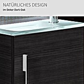 Camargue Stella Mini Waschtischunterschrank (22,5 x 44 x 60 cm, Mit Beleuchtung, Darkoak, Matt)