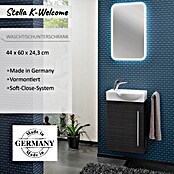 Camargue Stella K welcome Waschtischunterschrank (24 x 44 x 60 cm, Darkoak, Matt)