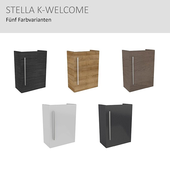 Camargue Stella K welcome Waschtischunterschrank (24 x 44 x 60 cm, Darkoak, Matt)