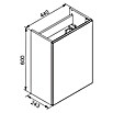 Camargue Stella K welcome Waschtischunterschrank (24 x 44 x 60 cm, Grafit, Hochglanz)