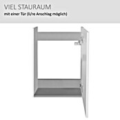 Camargue Stella Mini Waschtischunterschrank (22,5 x 44 x 60 cm, Ohne Beleuchtung, Eiche Maron, Matt)