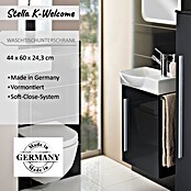 Camargue Stella K welcome Waschtischunterschrank (24 x 44 x 60 cm, Grafit, Hochglanz)