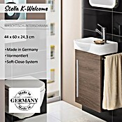 Camargue Stella K welcome Waschtischunterschrank (24 x 44 x 60 cm, Eiche Maron, Matt)