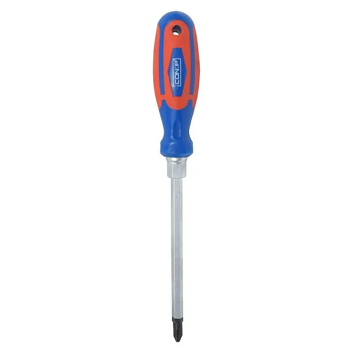Connex Destornillador CPT353013 - PZ 3 - Destornillador con mango azul y rojo y cabeza Phillips, adecuado para diversas tareas de atornillado en taller y hogar.