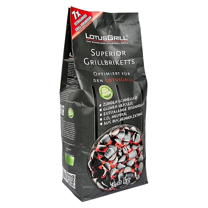 LotusGrill Briquetas de carbón vegetal (3 kg, Madera de haya) | BAUHAUS