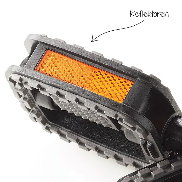 Fischer Fahrradpedal (1 Paar, Rutschfest, Reflektierend)