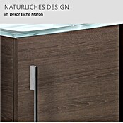 Camargue Stella Mini Waschtischunterschrank (22,5 x 44 x 60 cm, Ohne Beleuchtung, Eiche Maron, Matt)