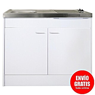 Respekta Minicocina Levin (100 cm, Blanco, Placa de cocción)