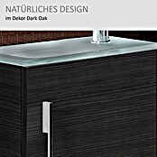Camargue Stella Mini Waschtischunterschrank (22,5 x 44 x 60 cm, Ohne Beleuchtung, Darkoak, Matt)