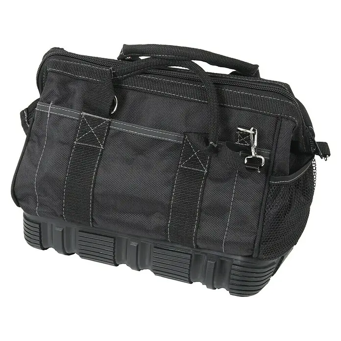 Hepco & Becker Werkzeugtasche Polytex 5854 - L x B x H: 195 x 340 x 260 mm, Polyester - Schwarze Werkzeugtasche mit mehreren Fächern und robustem Boden für den sicheren Transport von Werkzeugen und Zubehör.