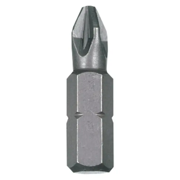 Connex Punta COXT973612 - PZ 2, 25 mm - Imagen de una punta de destornillador Phillips. La punta es de metal y tiene un color oscuro. Está diseñada para tareas de atornillado.