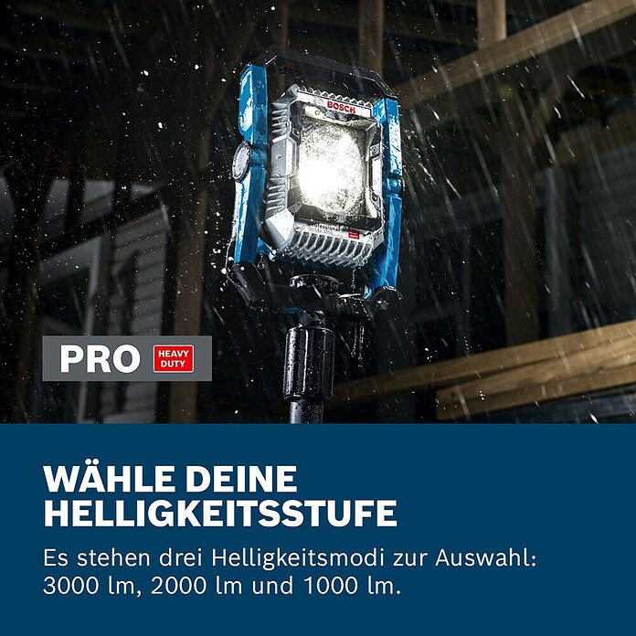 Bosch Professional AMPShare 18V LED-Akkustrahler PRO GLI18V-3000 (18 V, Ohne Akku, Lichtstrom: 3 000 lm) | BAUHAUS