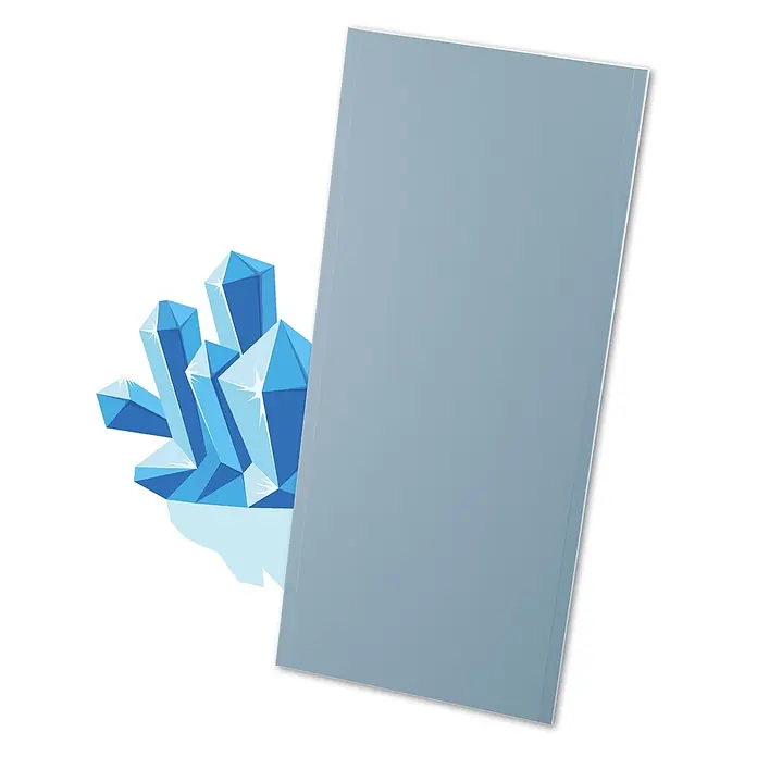 Probau Gipskartonplatte Easy Saphir ONE-4-ALL - 2.000 x 900 x 12,5 mm, Imprägniert - Leerer blaugrauer Buchumschlag mit blauen Kristallen.