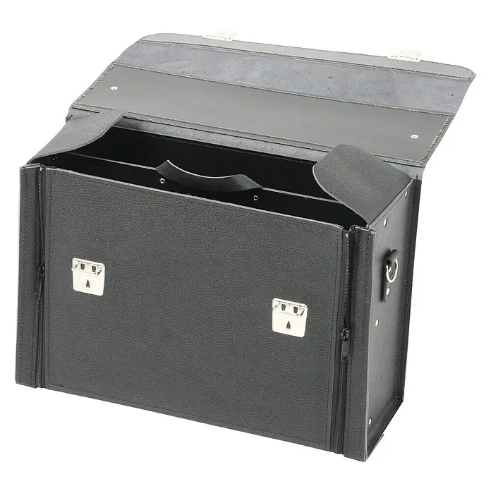 Hepco & Becker Werkzeugtasche Favorit 7122 - Innenmaß: B x T x H: 400 x 145 x 280 mm, Leder - Offene, schwarze Aktentasche aus Leder, ideal für den professionellen Einsatz und stilvolles Tragen von Dokumenten.