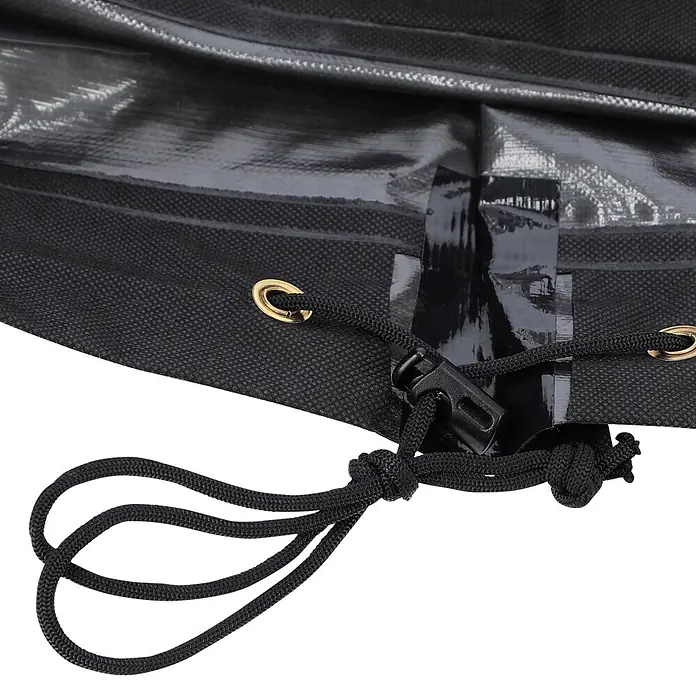 Sunfun Hollywoodschaukel-Schutzhülle - L x B x H: 210 x 150 x 139 cm, Polyester, 160 g/m², Schwarz - Schwarze Stoffabdeckung mit Kordelzug, Kordelstopper und Messingösen.