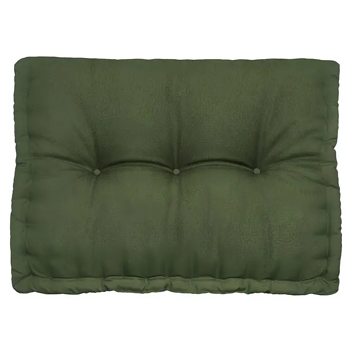 Cojín para respaldo de palet water resist Oxford - 60 x 40 x 10 cm, Textil, Verde - Cojín capitoné rectangular verde oscuro, apto para asientos de suelo o exterior.