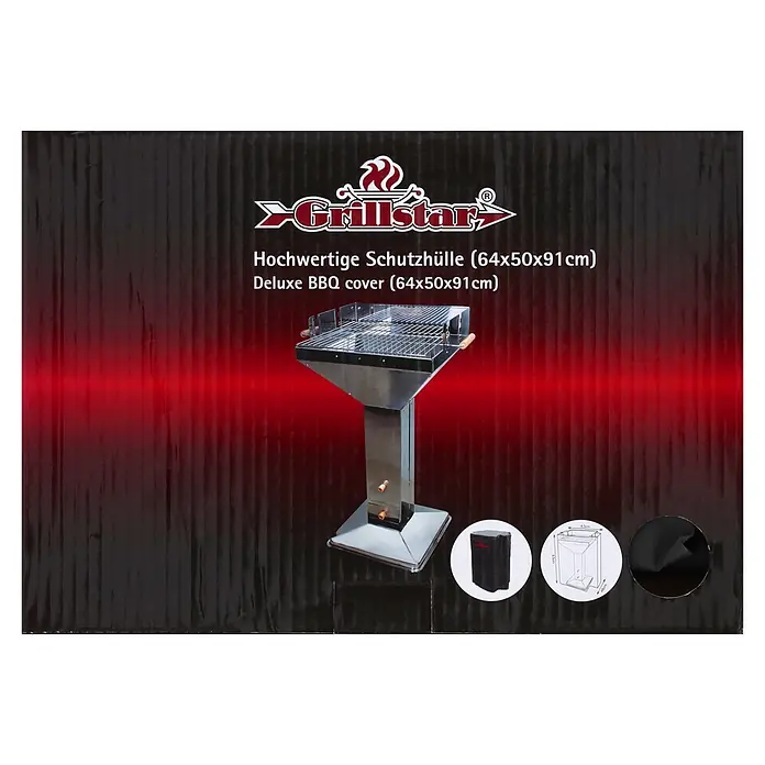 Grillstar Grill-Schutzhülle - Passend für: Grillstar Trichtergrill Colorado - Schwarze Deluxe BBQ-Abdeckung (64x50x91cm) für Außengrills.