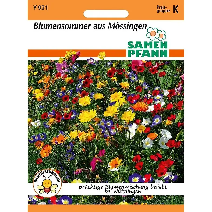 Samen Pfann Saatgut Blumensommer aus Mössingen - 3,2 g - Samen Pfann 'Blumensommer aus Mössingen' Samentüte, eine farbenprächtige, bienenfreundliche Blumenmischung.