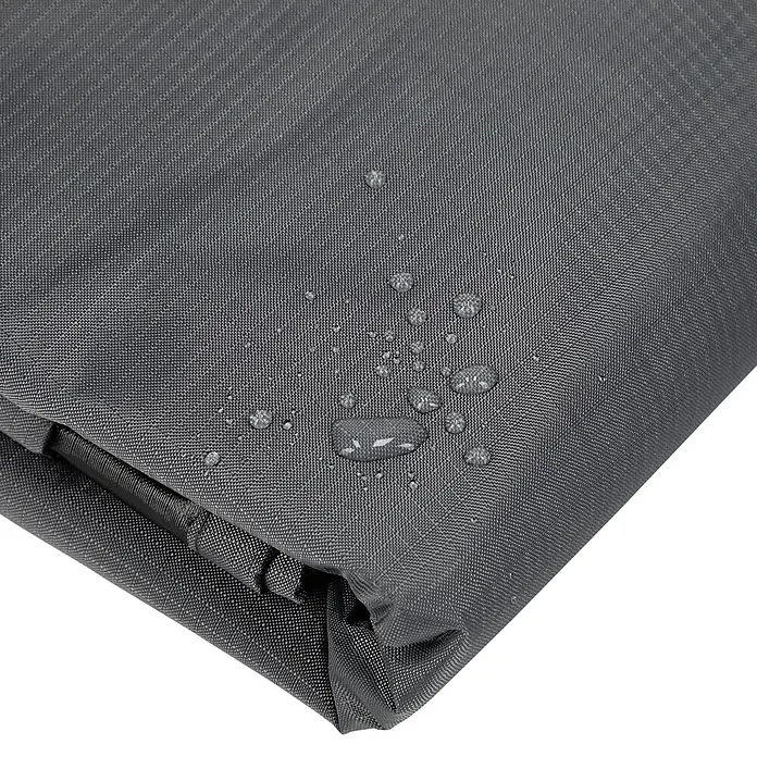 SENSUM Lounge-Set Schutzhülle - L x B x H: 210 x 210 x 85 cm, Kunststoff - Dunkelgraues wasserabweisendes Gewebe mit sichtbaren Wassertropfen auf der Oberfläche.