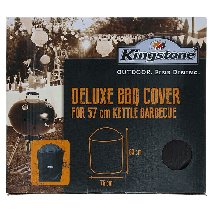 Kingstone Grill-Schutzhülle (Schwarz, Passend für: Kugelgrill 57 cm)