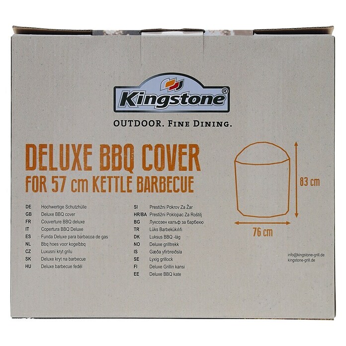 Kingstone Grill-Schutzhülle (Schwarz, Passend für: Kugelgrill 57 cm)