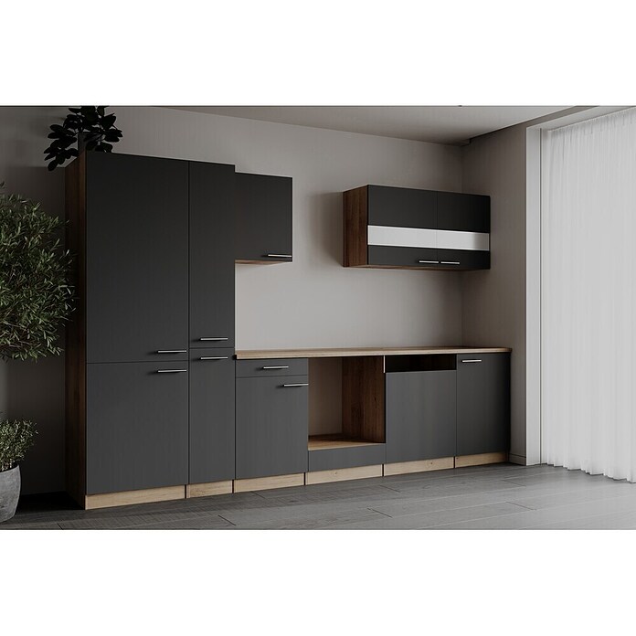 Respekta Merle Küchenleerblock (Breite: 310 cm, Grau, Ohne Elektrogeräte) | BAUHAUS