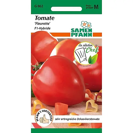 Samen Pfann  Saatgut Tomate, Fleurette F1 (Ochsenherztomate)