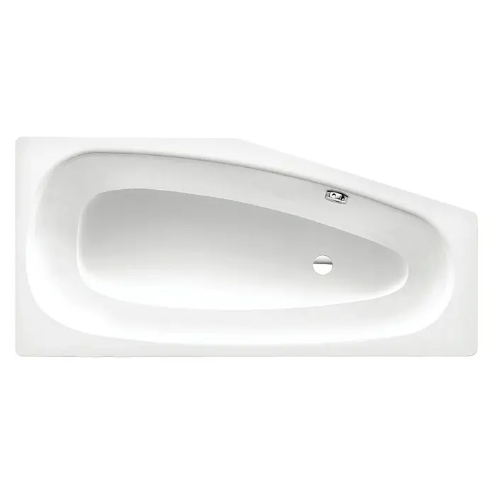 Kaldewei Raumsparbadewanne Mini 836 - 157 x 70 cm, Stahl-Email, Alpinweiß, Links - Weisse Eckbadewanne mit integriertem Abfluss und Armatur für entspannende Bäder. Die perfekte Ergänzung für Ihr Badezimmer.