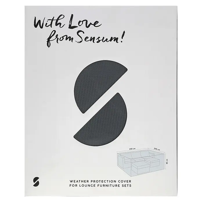 SENSUM Lounge-Set Schutzhülle - L x B x H: 210 x 210 x 85 cm, Kunststoff - Dunkelgraue Wetterschutzhülle für Loungemöbel-Sets, 210x210x85 cm.