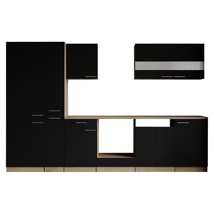 Respekta Merle Küchenleerblock (Breite: 310 cm, Schwarz, Ohne Elektrogeräte) | BAUHAUS