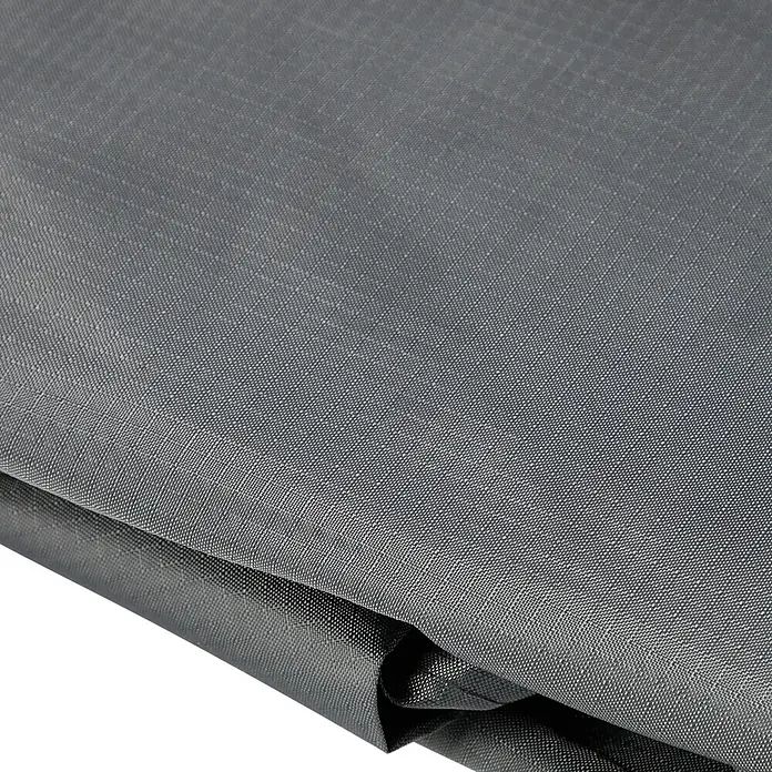 SENSUM Auflagen-Schutzhülle Tragetasche - L x B x H: 220 x 90 x 50 cm, Polyester, 140 g/m² - Dunkelgrauer Webstoff, gefaltet zur Präsentation seiner strukturierten Oberfläche und des strapazierfähigen Materials.