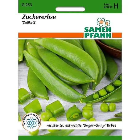Samen Pfann  Saatgut Zuckererbse, Delikett