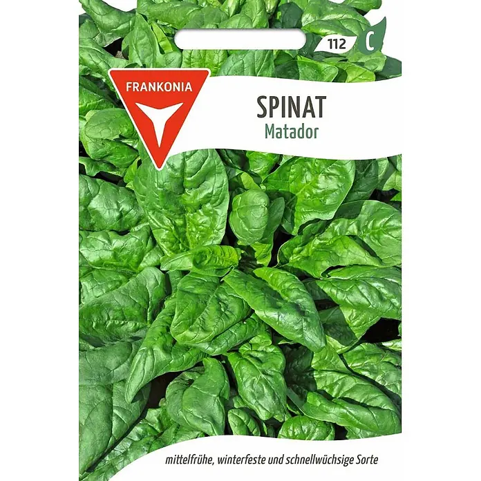 Frankonia Samen Saatgut Spinat, Matador - Spinacia oleracea, 2,53 g - Frankonia Spinat Matador Samentüte mit grünen Spinatblättern.