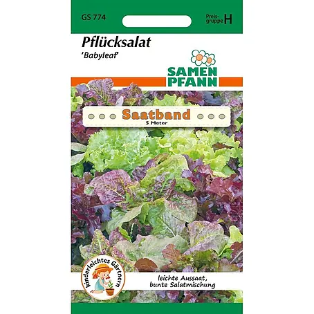 Samen Pfann  Saatgut Pflücksalat, Baby Leaf Mischung Saatband