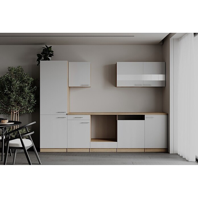 Respekta Merle Küchenleerblock (Breite: 280 cm, Weiß, Ohne Elektrogeräte) | BAUHAUS