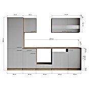 Respekta Merle Küchenleerblock (Breite: 280 cm, Schwarz, Ohne Elektrogeräte) | BAUHAUS