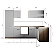 Respekta Merle Küchenleerblock (B x L: 280 x 172 cm, Grau, Ohne Elektrogeräte) | BAUHAUS