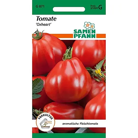 Samen Pfann  Saatgut Fleischtomate, Oxheart (Typ Ochsenherz)