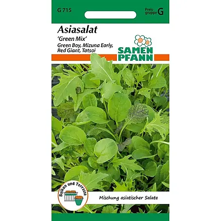Samen Pfann  Saatgut Asiasalat, Green Mix, Mischung